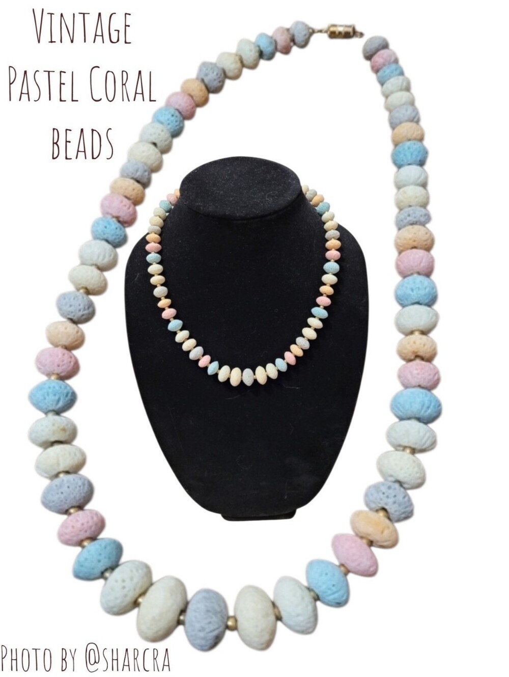 Vintage Women's dyed Pastel White Coral Necklace Elegant Costume Jewelry